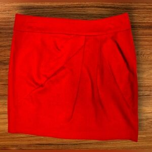 Dalia Collection Soft Stretchy Red/Burnt Orange Ruched Mini Skirt Size 6